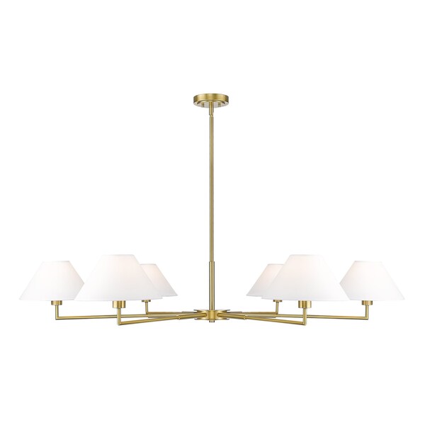 Z-Lite Leila Chandelier, 6-Light, 63 In.W x 10.75 In.H, Luxe Gold/White Linen 744-63R-LG - main